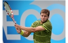 LONDON, ENGLAND - JUNE 07:  Ryan Harrison of the United States in action during a qualifying match ahead of the AEGON Championships at Queens Club on June 7, 2014 in London, England.  (Photo by Jan Kruger/Getty Images)